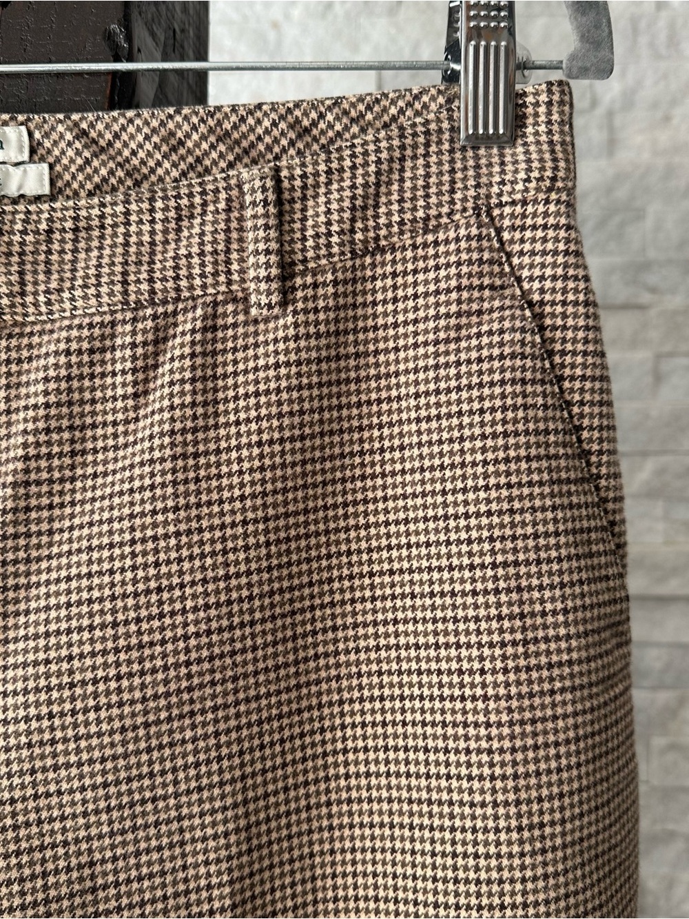 L.L. Bean Brown Tan “Classic Fit” Houndstooth Pants Size Petite 8